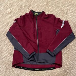 Maroon and Charcoal Zip-Up Novara cycling Jacket